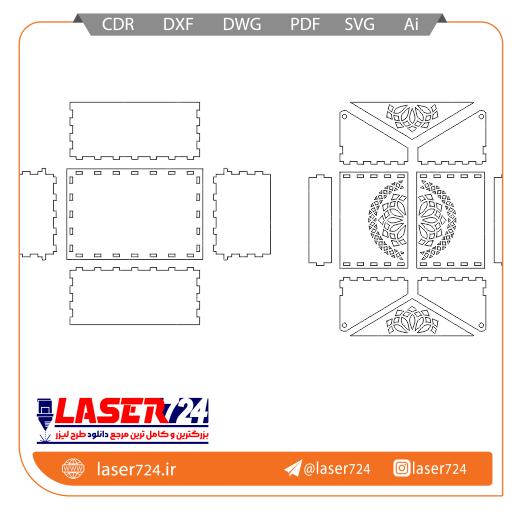 تصویر طرح برش لیزر جعبه درب دار #2